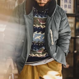 Maden Vintage N-3B Gray Parka for Men Toggle Buttons Hooded Short Coat Heavyweight Thermal Padded Jacket for Autumn Winter