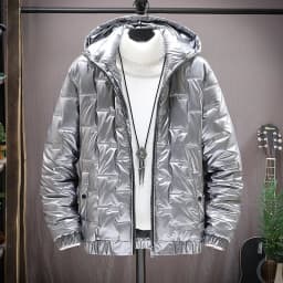 Thermal Coats Mens Thick Warm Glossy Shiny Jackets Brand Outwear Men's Clothing Winter Men's Hooded Parkas Windbreaker Fashion
