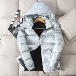 Thermal Coats Mens Thick Warm Glossy Shiny Jackets Brand Outwear Men's Clothing Winter Men's Hooded Parkas Windbreaker Fashion