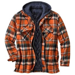 2026 Men's Winter Printed Cotton Jackets Harajuku Plaid Shirts Coats Hooded Zipper Long Sleeve Basic Casual Shirts Jackets Male