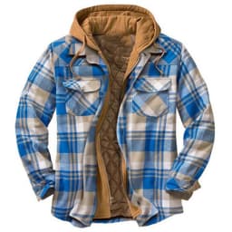 2026 Men's Winter Printed Cotton Jackets Harajuku Plaid Shirts Coats Hooded Zipper Long Sleeve Basic Casual Shirts Jackets Male