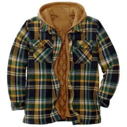 2026 Men's Winter Printed Cotton Jackets Harajuku Plaid Shirts Coats Hooded Zipper Long Sleeve Basic Casual Shirts Jackets Male