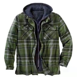 2026 Men's Winter Printed Cotton Jackets Harajuku Plaid Shirts Coats Hooded Zipper Long Sleeve Basic Casual Shirts Jackets Male