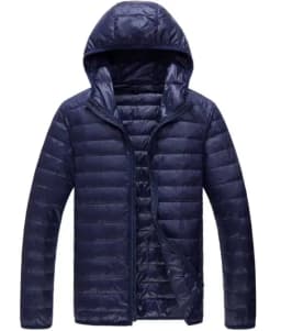 2026 Royal Blue Hooded Parkas Men's Zipper Control Winter Jacket Fashion Hot Sale Jaqueta Plus Size S-5XL Lightweight Warm Coats
