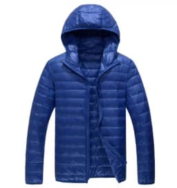 2026 Royal Blue Hooded Parkas Men's Zipper Control Winter Jacket Fashion Hot Sale Jaqueta Plus Size S-5XL Lightweight Warm Coats