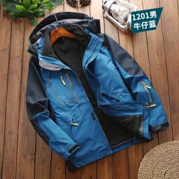 Windbreake Outdoor Fashion Casual Camping Men Waterproof Jacket Coat Two-pieces Sets 3 in 1 Jacket Male Fleece Outerwear