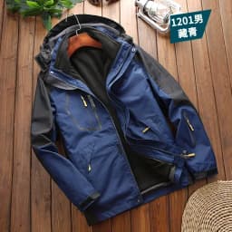 Windbreake Outdoor Fashion Casual Camping Men Waterproof Jacket Coat Two-pieces Sets 3 in 1 Jacket Male Fleece Outerwear