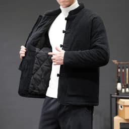 2024 Thicken Winter Jackets Men Chinese Style Corduroy Warm Tang Suit Hanfu Parkas Man Retro Disc Buckle Male Coat