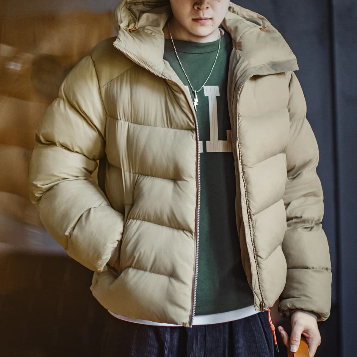 Maden Men's Hooded Cotton-padded Jacket Quilted Puffer Short Coat Outddor Waterproof Windproof Warm Soft Jackets for Fall Winter