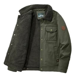 Men's Casual Lapel Jacket 2025 Autumn/Winter Thickened Washed Cotton Fleece Fashionable Men's Coat