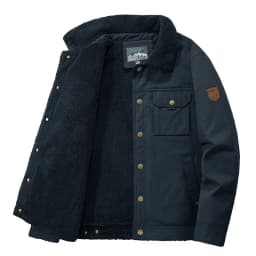 Men's Casual Lapel Jacket 2025 Autumn/Winter Thickened Washed Cotton Fleece Fashionable Men's Coat