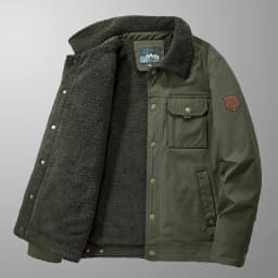 Men's Casual Lapel Jacket 2025 Autumn/Winter Thickened Washed Cotton Fleece Fashionable Men's Coat