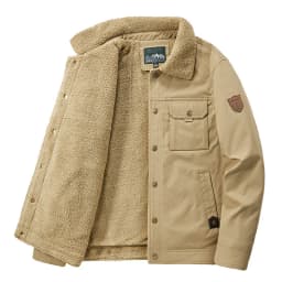Men's Casual Lapel Jacket 2025 Autumn/Winter Thickened Washed Cotton Fleece Fashionable Men's Coat