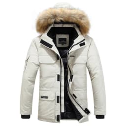 Fleece Winter Fur Hooded Parkas Men Duck Down Snow Jacket Windproof Coats Thickened -30 Degree Keep Warm Outdoor Outerwear