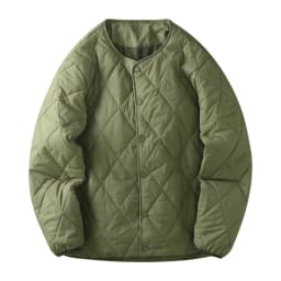 Dukeen Vintage Lingge Stitched Cotton Jacket for Men Winter Solid Color Thin Warm Collarless Windproof Coats Men's Clothing