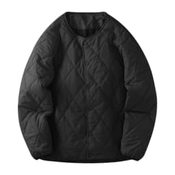 Dukeen Vintage Lingge Stitched Cotton Jacket for Men Winter Solid Color Thin Warm Collarless Windproof Coats Men's Clothing