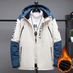 Outdoor Black Fashion Parkas Zip Up Jacket Winter Thick Velvet Oversize 7XL 8XL 9XL Coat For Men's Windproof Waterproof Clothes