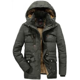 Thick Warm Winter Parka Men Fleece Hooded Mens Winter Outdoor Coat Military Fur Cargo Jackets Mens Overcoat velvet Streetwear
