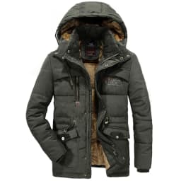 Thick Warm Winter Parka Men Fleece Hooded Mens Winter Outdoor Coat Military Fur Cargo Jackets Mens Overcoat velvet Streetwear