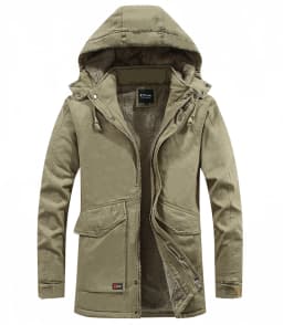Men Washed Cotton Thick Fleece Casual New parka Winter Warm Varsity Jacket Men Parkas Coat Military Windproof Hooded Jackets Man