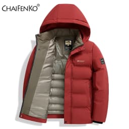 New Windproof Keep Warm Men Parka Outdoors Loose Comfort Solid Removable Hat Coats Winter Fashion Casual Thickening Tops Men