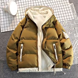 Coats Fashion Men Casual Solid Color Hooded Parkas Male Black Khaki Warm Male Coat Padded Jacket Men Winter Parkas Thick Jacket