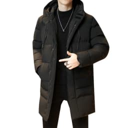Men Long Cotton Parkas Men Hooded Youth Casual Versatile Long Jacket Men Autumn and Winter Snow Clothing Thermal Jacket