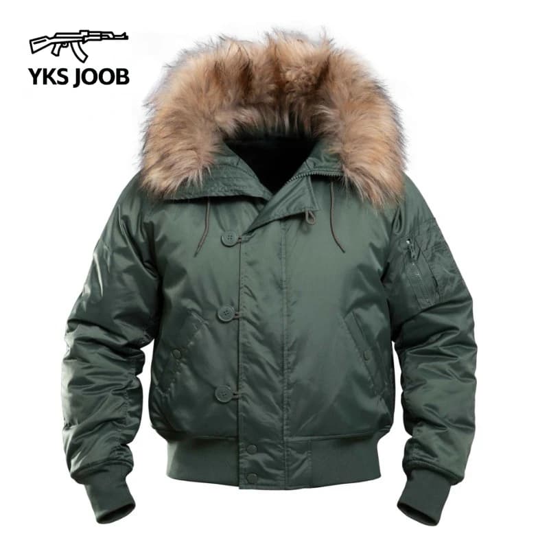 N2B Winter Waterproof and Windproof Men's Parka Hooded Thickened Warm Solid Coat Men's Outdoor Sports Ski Coat Jaqueta Masculina