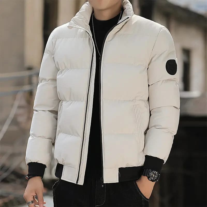 Men Cotton-Padded Jacket 2025 Winter Trend Tiger Head Logo Short Padded Men Jacket Thick Casual Padded Jacket Male Parkas M-5Xl