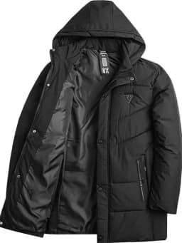Autumn and winter Fashion Thickened Warm Mid-Length Hooded Cotton-Padded Jacket Men's Loose Sports Large Size High Quality Coat