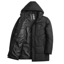 Autumn and winter Fashion Thickened Warm Mid-Length Hooded Cotton-Padded Jacket Men's Loose Sports Large Size High Quality Coat