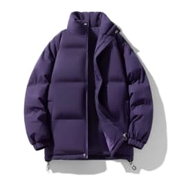 New Winter Stand Collar Parkas Men Fashion Casual Warm Jacket Solid Outdoor Windproof Streetwear Coats Couple Thick Loose Parkas