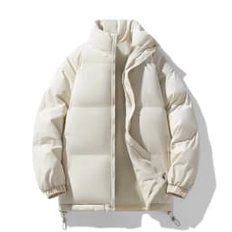 New Winter Stand Collar Parkas Men Fashion Casual Warm Jacket Solid Outdoor Windproof Streetwear Coats Couple Thick Loose Parkas