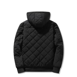 Jackets for Men with Hood Autumn Winter Cotton Padded Jacket Men Fashion Clothing Rhombus Texture Casual Parkas Plus Size 5XL