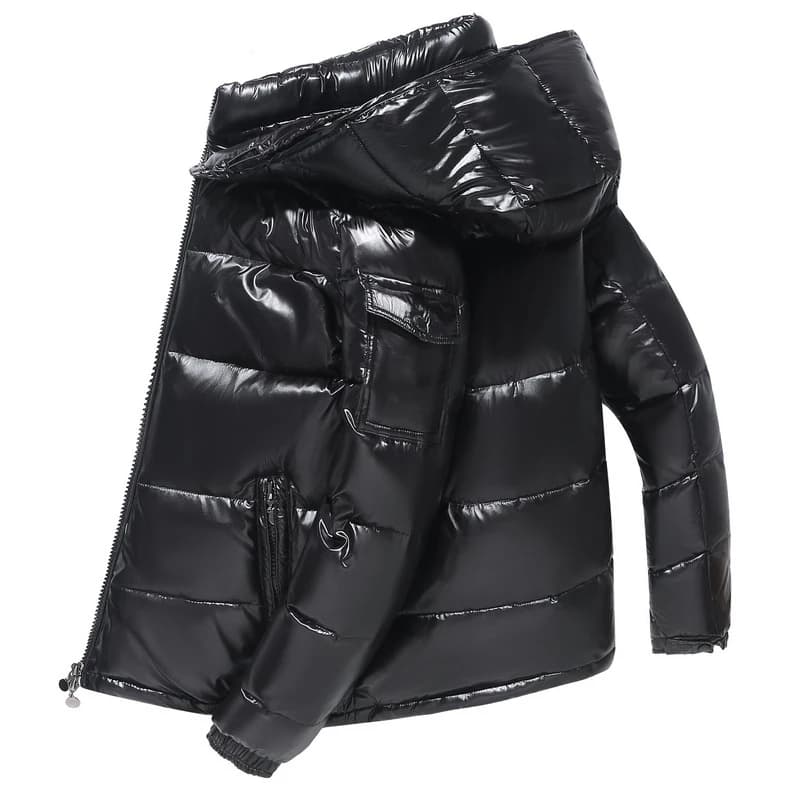 Men's Down Parka Men Fashion Hood Waterproof High Quality Glossy Parkas men Short Parkas Male Lightweight Snow Ski Parka man