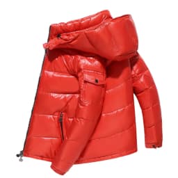Men's Down Parka Men Fashion Hood Waterproof High Quality Glossy Parkas men Short Parkas Male Lightweight Snow Ski Parka man