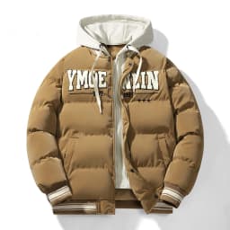 Casual Stand Collar Parka for Men Clothing Big Size Men's Thick Warm Bomber Jacket Autumn Winter Fleece Slim Fit Coat
