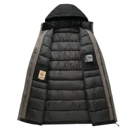 Winter Fleece Long Jacket with Hood Windbreaker OvercoatMens Coats Casual Thicken Warm Men Long Outwear Clothing Business Parka