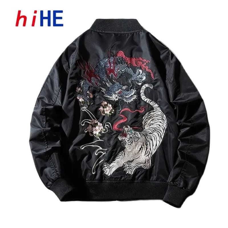 Men Women Er Jacket Dragon Tiger Embroidered Sukajan Padded Baseball Coat Japan Male Windrunner 2024 MA1 Spring Winter Z1A1