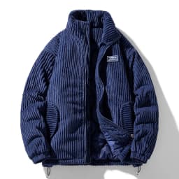 New Winter Fashion Casual Parkas for Men Stand Collar Solid Color Outerwear Corduroy Thicken Warm Jacket Cotton-padded Jacket