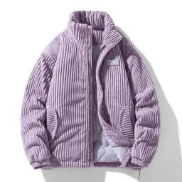 New Winter Fashion Casual Parkas for Men Stand Collar Solid Color Outerwear Corduroy Thicken Warm Jacket Cotton-padded Jacket