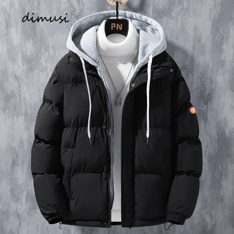 Winter Men's Padded Jackets Fashion Men Cotton Warm Down Hooded Parkas Coats Casual Men Thermal Windbreaker Coats Clothing 5XL