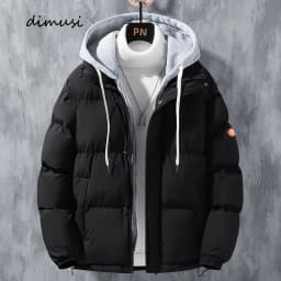 Winter Men's Padded Jackets Fashion Men Cotton Warm Down Hooded Parkas Coats Casual Men Thermal Windbreaker Coats Clothing 5XL