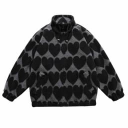 Winter New Lambswool Parka Jacket Men Coat Fashion Print Streetwear Harajuku Oversize Thickening Fleece Outerwear M-XXL