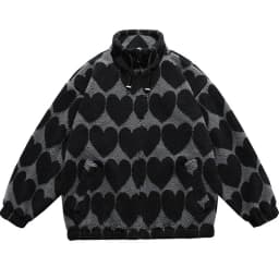 Winter New Lambswool Parka Jacket Men Coat Fashion Print Streetwear Harajuku Oversize Thickening Fleece Outerwear M-XXL