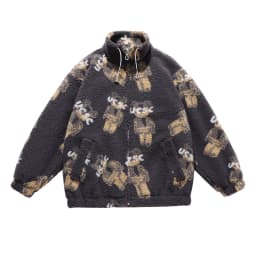 Winter New Lambswool Parka Jacket Men Coat Fashion Print Streetwear Harajuku Oversize Thickening Fleece Outerwear M-XXL