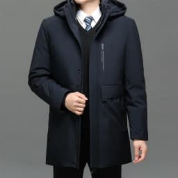 2PC Waterproof Windproof NEW -40 Degrees Top Quality White Duck Down Jacket Business Men Thick Winter Big Hood Collar Warm Parka