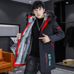 DIMUSI Winter Men's Mid-Long Parkas Coats Male Thermal Hooded Jackets Men Classic Fur Collar Fleece Liner Padded Jacket Clothing