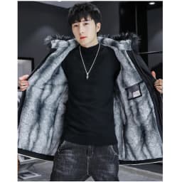 DIMUSI Winter Men's Mid-Long Parkas Coats Male Thermal Hooded Jackets Men Classic Fur Collar Fleece Liner Padded Jacket Clothing