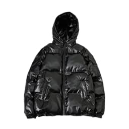 Streetwear Fashion Bright Silver Puffer Jackets for Men Thicken Winter Mens Coats Casual Hooded Cotton Wadded Heated Jacket Men